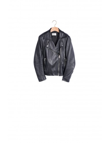 Blouson biker en cuir en linge