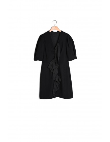 Robe courte avec volant  plissé en stock