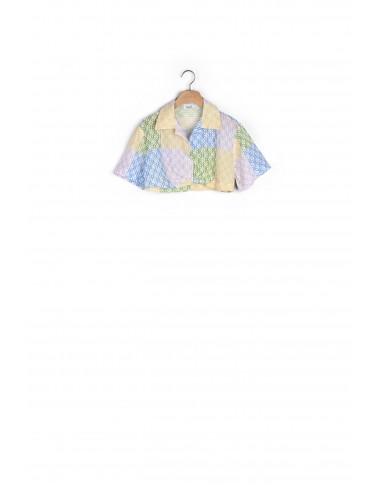 Chemise courte imprimé patchwork pas chere